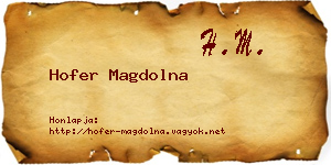 Hofer Magdolna névjegykártya